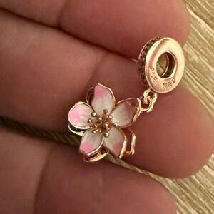 Pink Floral Charm Pendant